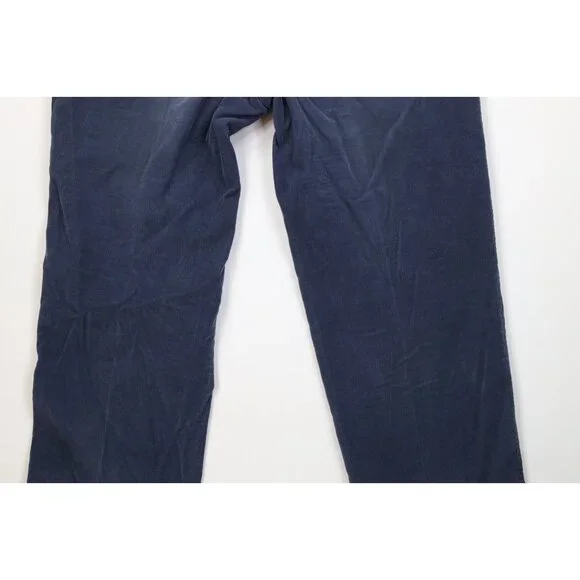 Vintage 70s Lands End Mens 40x32 Faded Wide Leg Corduroy Chino Pants Blue USA